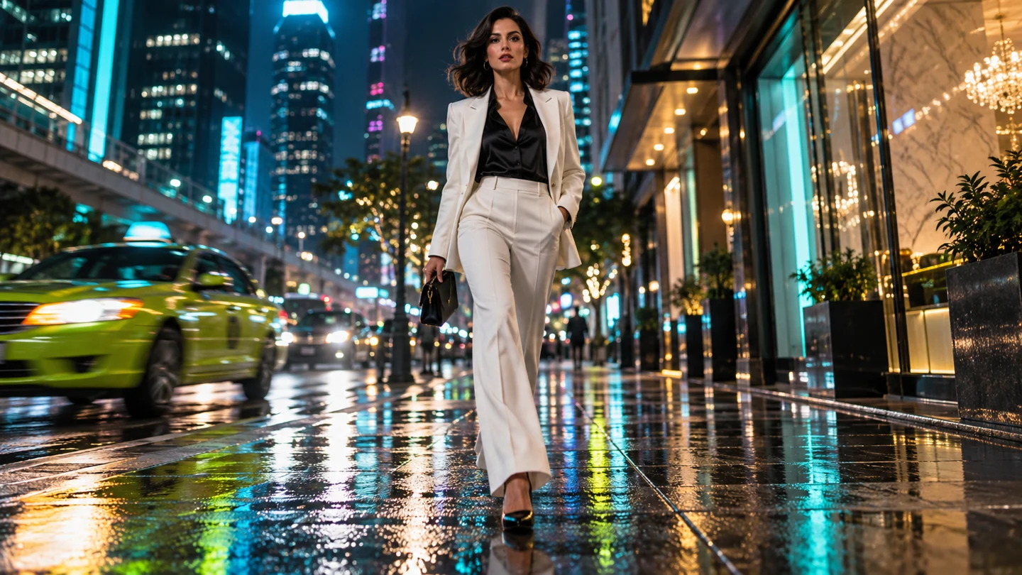 Move through the city cinematic adult fashion scene